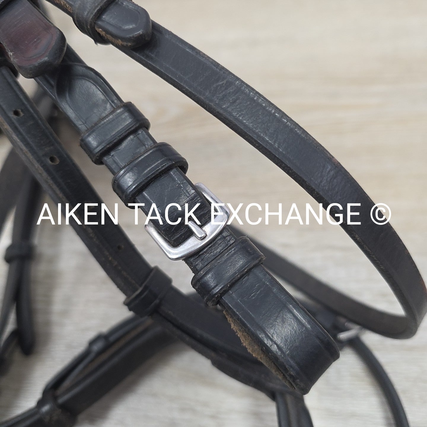 Bobby's English Tack Fairhaven Plain Raised Flash Bridle with Cotton Web Reins,