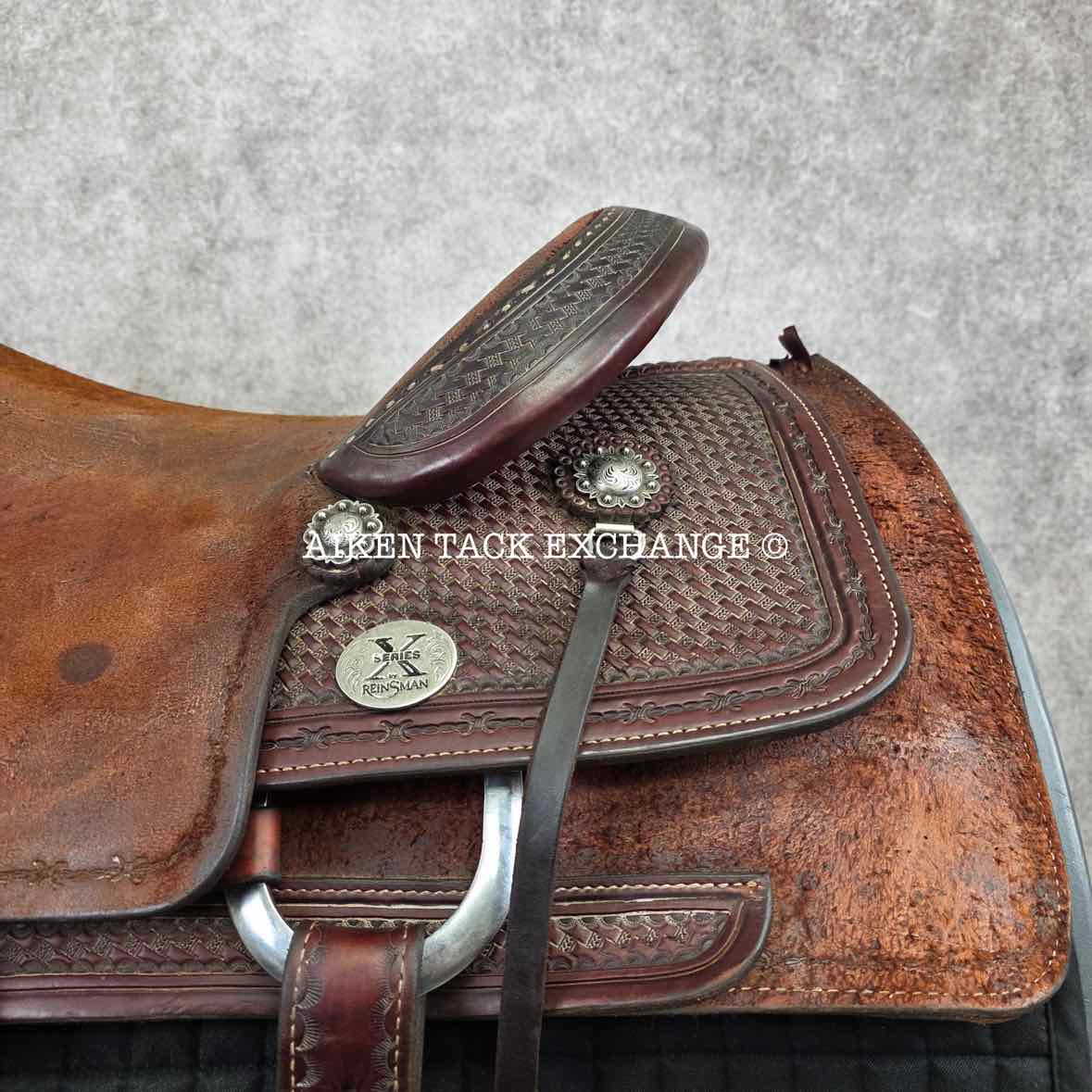 2011 Reinsman X-Series 4874-2-DG Working Cow Horse Cutter Western Saddle, 16" Seat, Regular Tree - Semi QH Bars