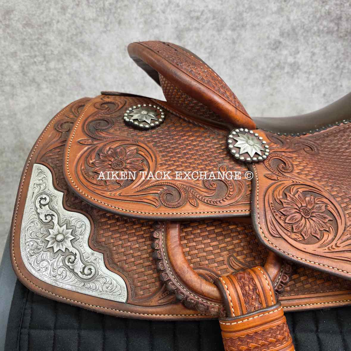 Jerry Shaw Western Saddle, 16.5" Seat, Wide Tree - Full QH Bars