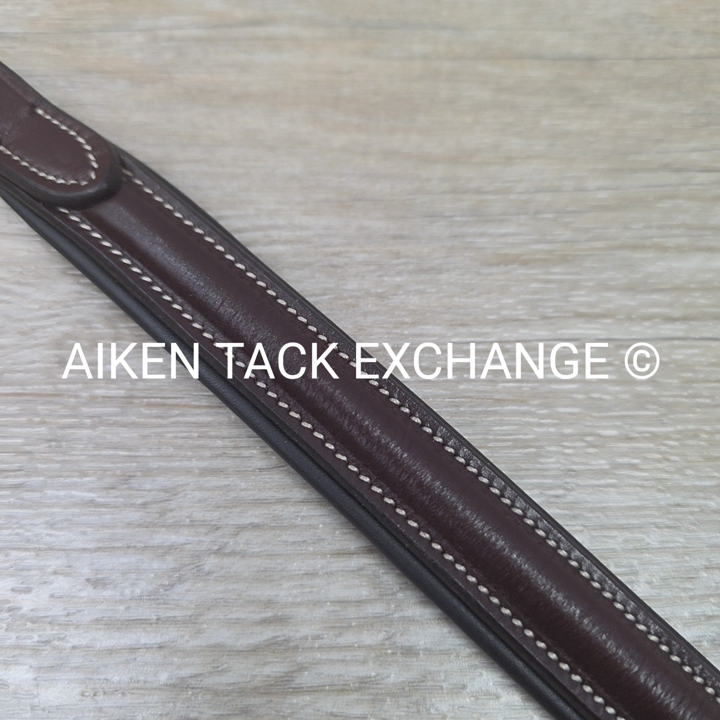 Plain Round Raised Padded Browband, Brown, 15"