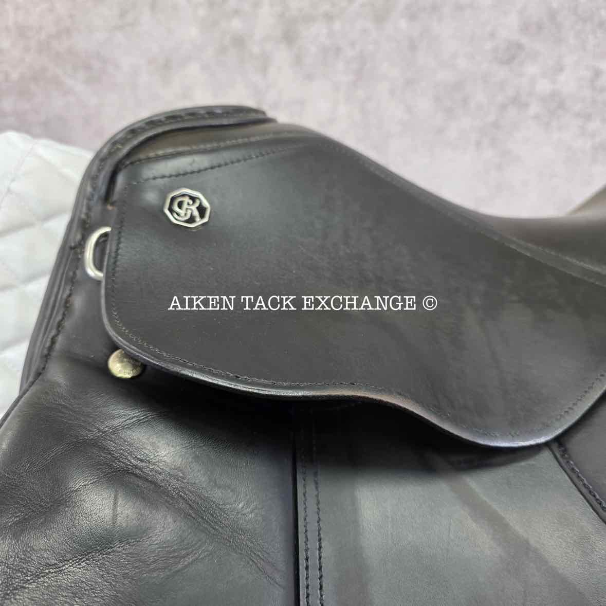 1990 Kieffer Wein DL Dressage Saddle, 17" Seat, Medium Wide Tree, Wool Flocked Panels