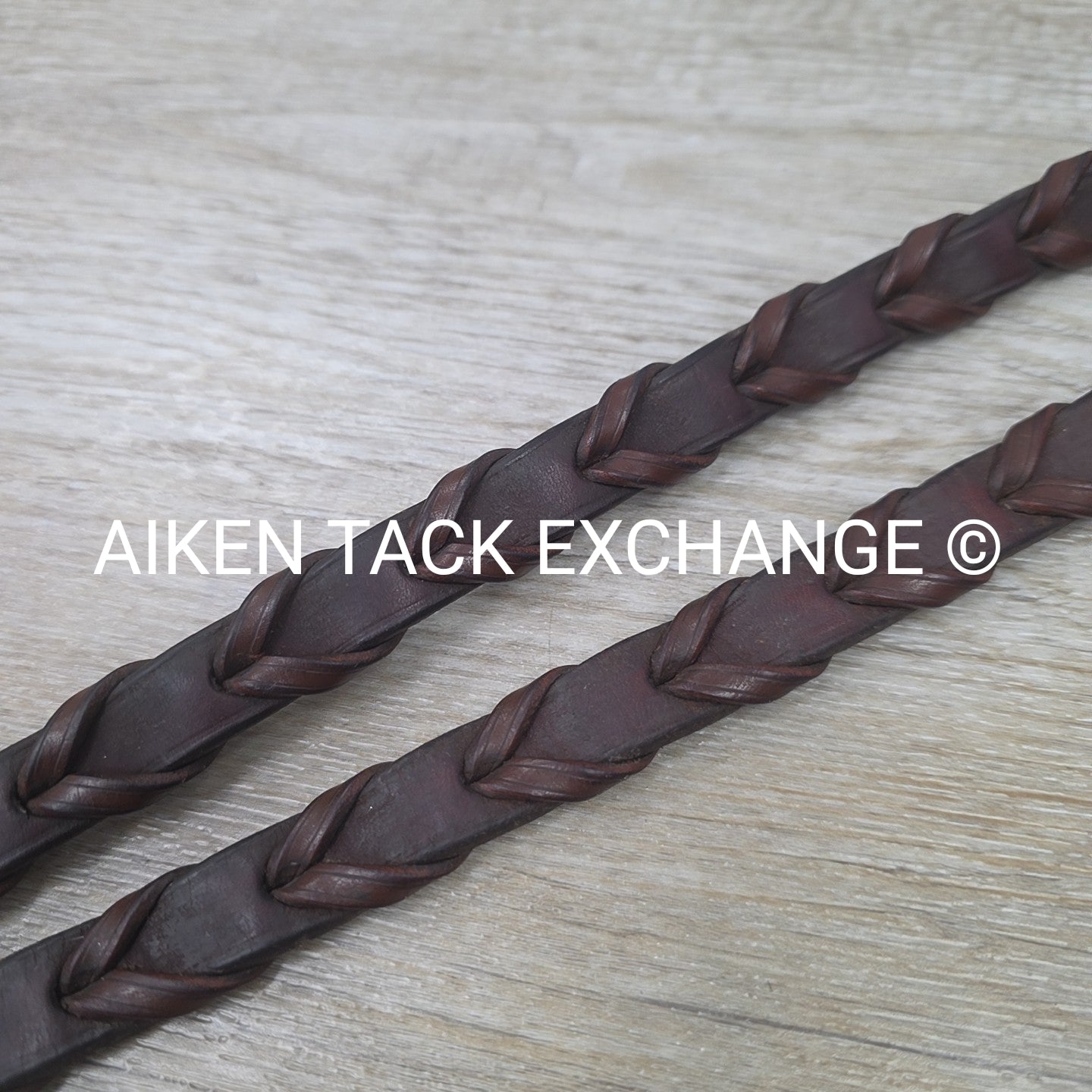 Stubben Plain Laced Reins, Brown, 60"