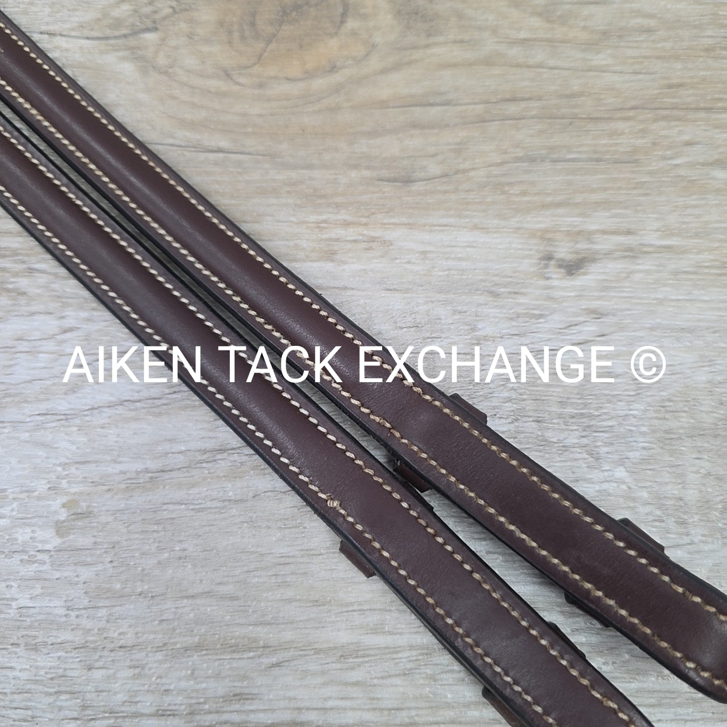 KL Select Red Barn Round Raised Fancy Stitch Laced Reins, Brown, Size Full