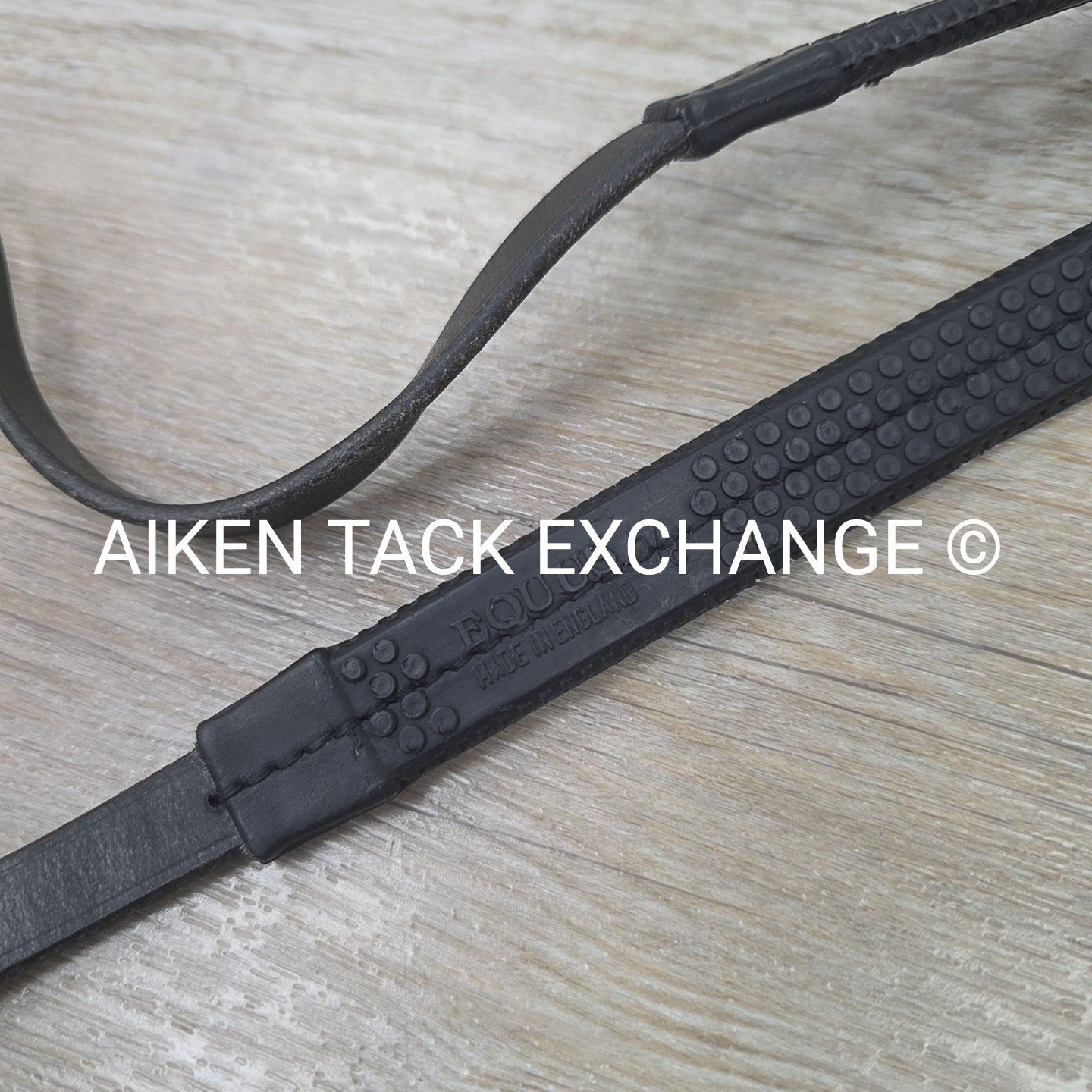 Flat Rubber Reins, Black, 54"