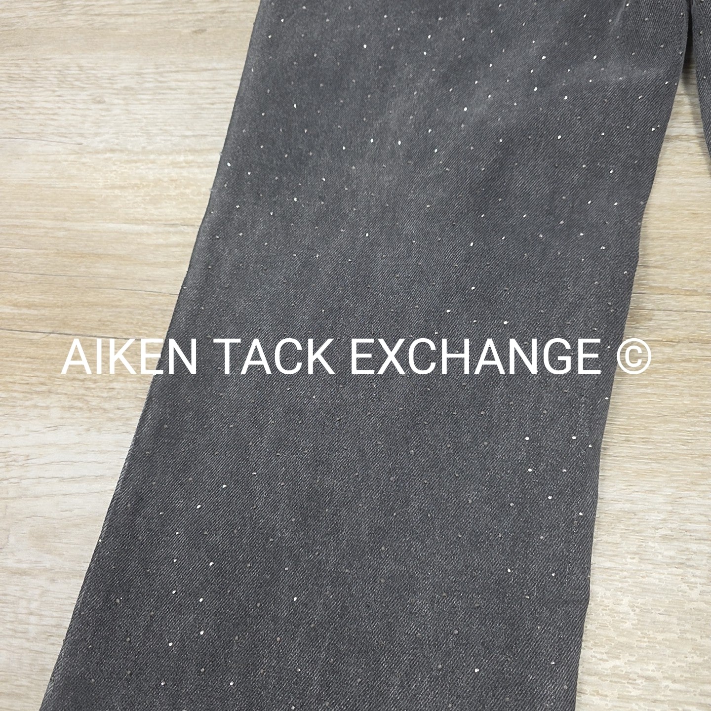 Skies Are Blue Elastic Waist Wide Leg Rhinestone Jeans, Women's Small