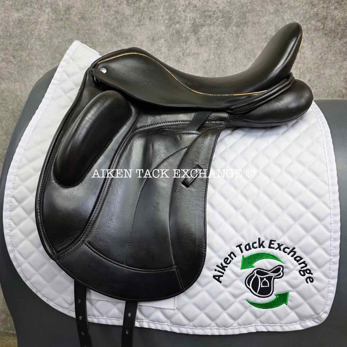 2019 Custom Saddlery Wolfgang Omni Monoflap Dressage Saddle, 17" Seat, Adjustable Tree, Wool Flocked Panels