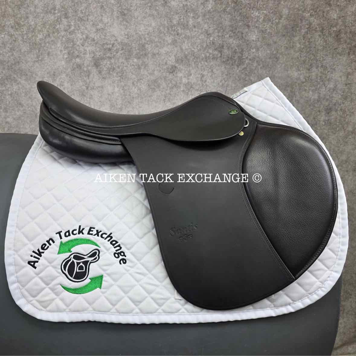 Keith Bryan Santis Close Contact Jump Saddle, 17.5" Seat, MW/W Tree, Wool Flocked Panels