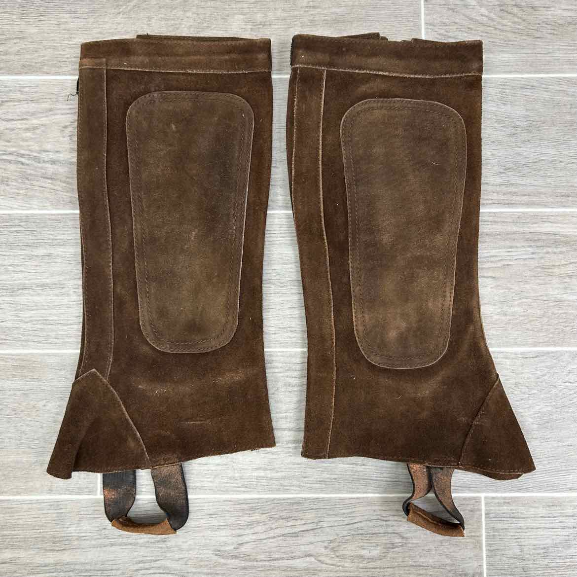 Mary's Tack & Feed Suede Half Chaps, Brown, Size Small