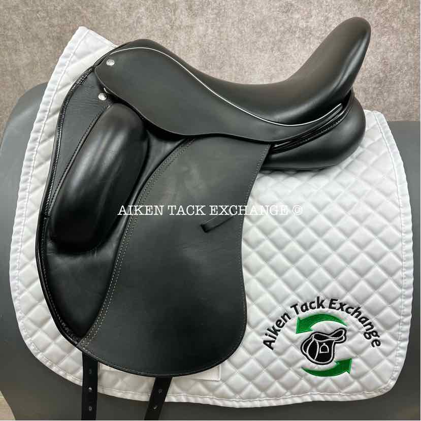 2018 Custom Saddlery Wolfgang Solo MKII Monoflap Dressage Saddle, 17.5" Seat, Adjustable Tree, Wool Flocked Panels