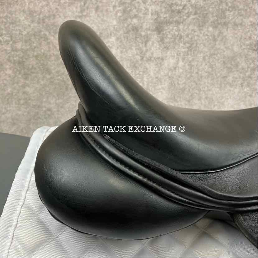 2018 Custom Saddlery Wolfgang Omni Monoflap Dressage Saddle, 17.5" Seat, Adjustable Tree, Wool Flocked Panels