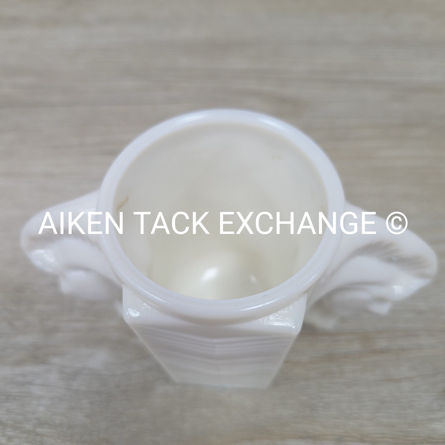 Macbeth Evans Double Horse Head Milk Glass Vase, Vintage