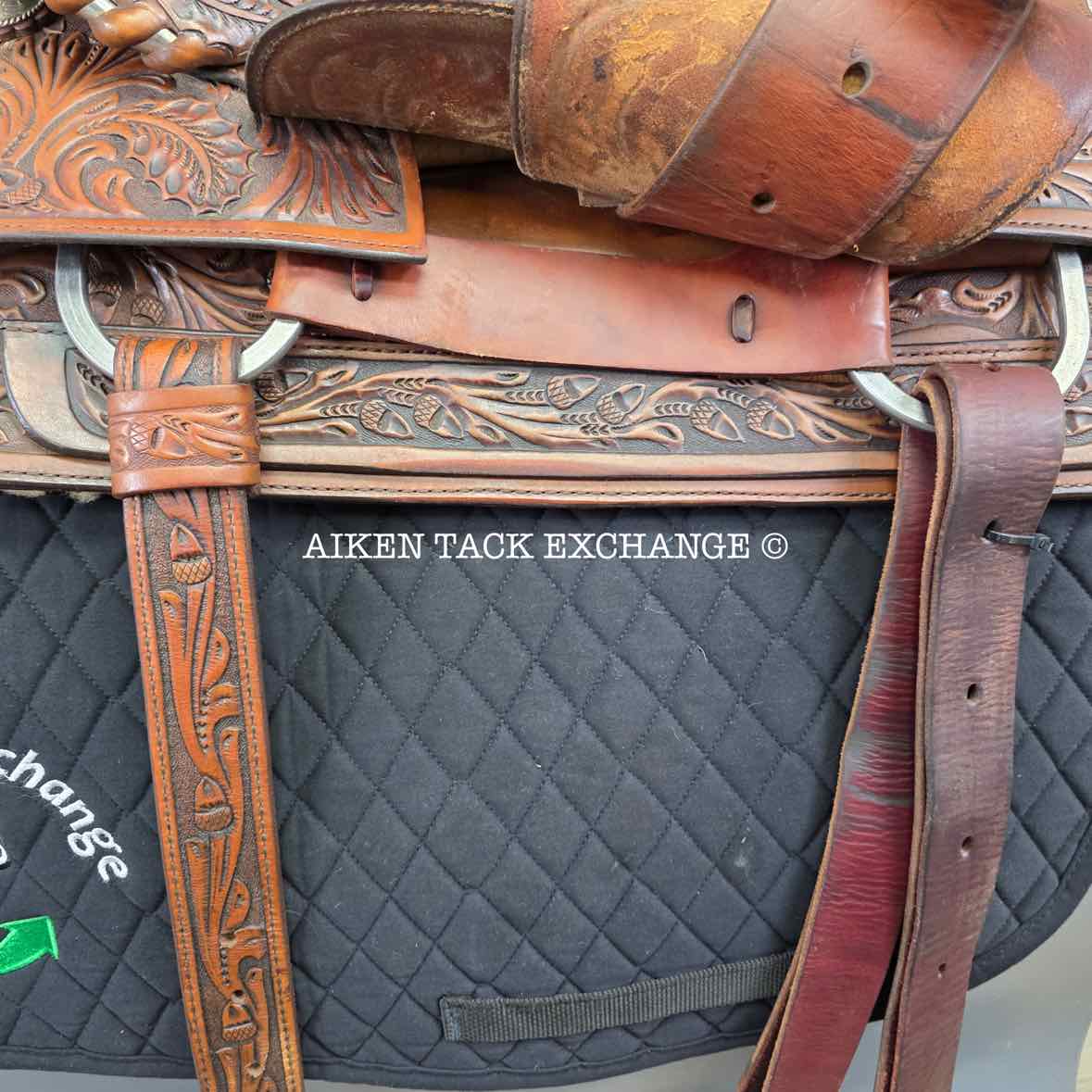 Circle Y Equitation Western Saddle, 15" Seat, Regular Tree - Semi QH Bars