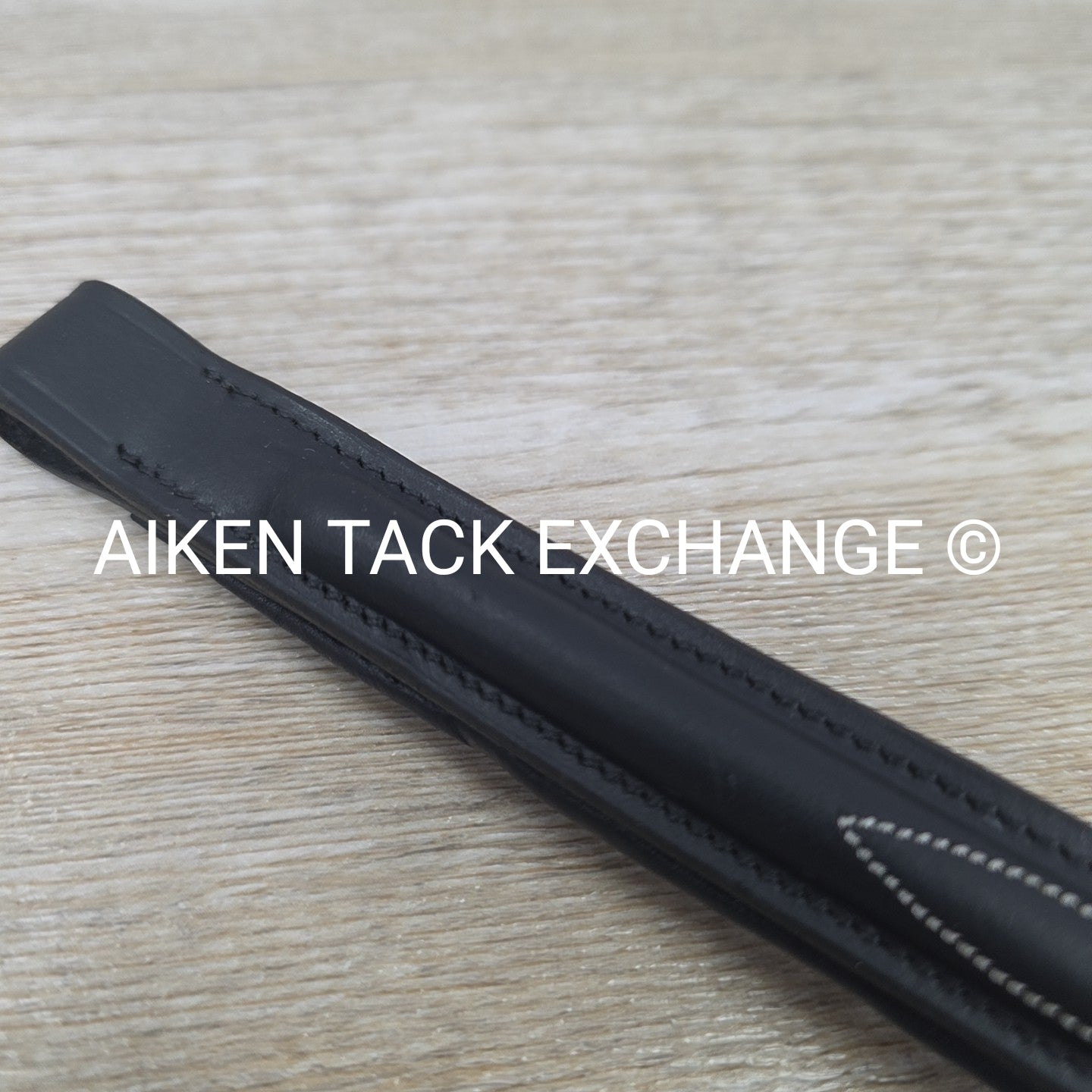 Padded Fancy Stitched Raised Browband, Black, Size 14.5