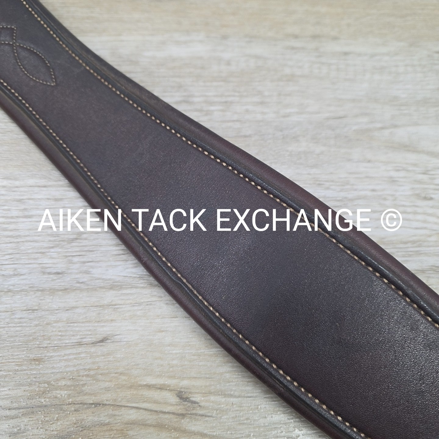 SmartPak Fancy Stitch Girth with Elastic on One Side, Brown, 48"