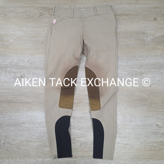 Tailored Sportsman Trophy Hunter Knee Patch Sock Bottom Breeches, Size 28