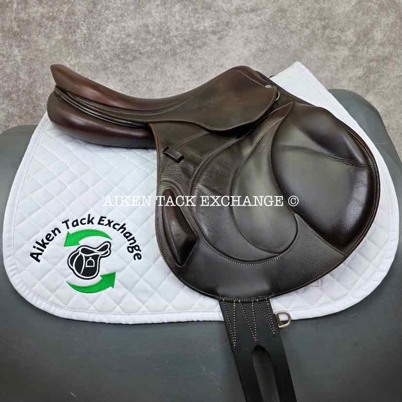 **SOLD** 2018 Antares Contact Monoflap Jump Saddle, 18" Seat, 3AA Flap, Medium Wide Tree, Foam Panels, Full Buffalo Leather