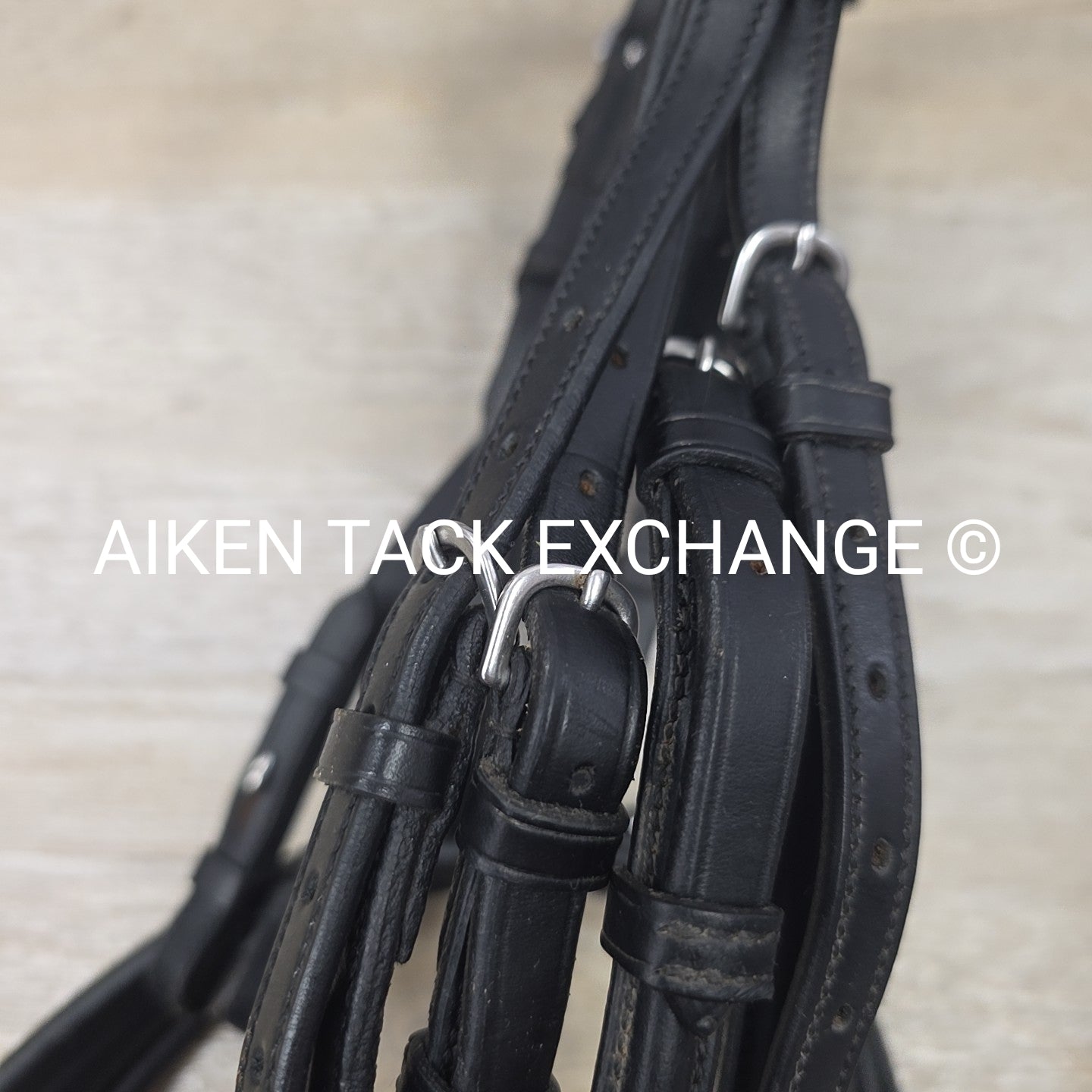 Panna Cavallo Double Weymouth Bridle with Both Reins, Black, Size Full