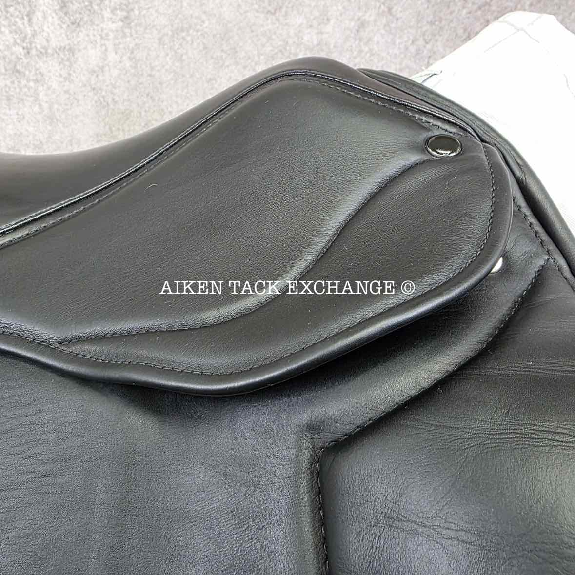 **SOLD** Gullikson Jerger-Genser Dressage Saddle, 17.5" Seat, Extra Short Flap, Wide Tree, Wool Flocked Panels