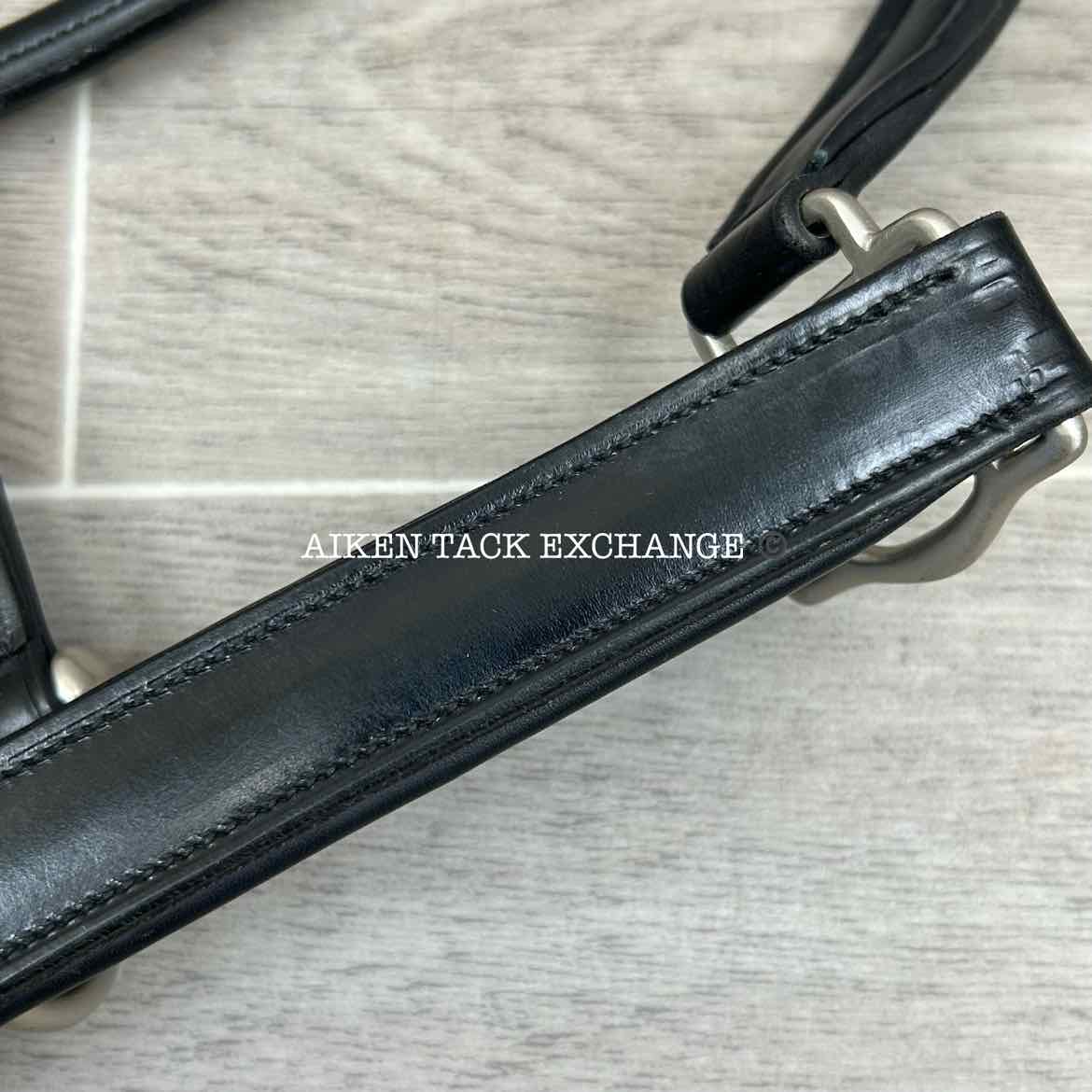 KL Select Red Barn Padded Leather Halter, Black/Nickel, Size Full