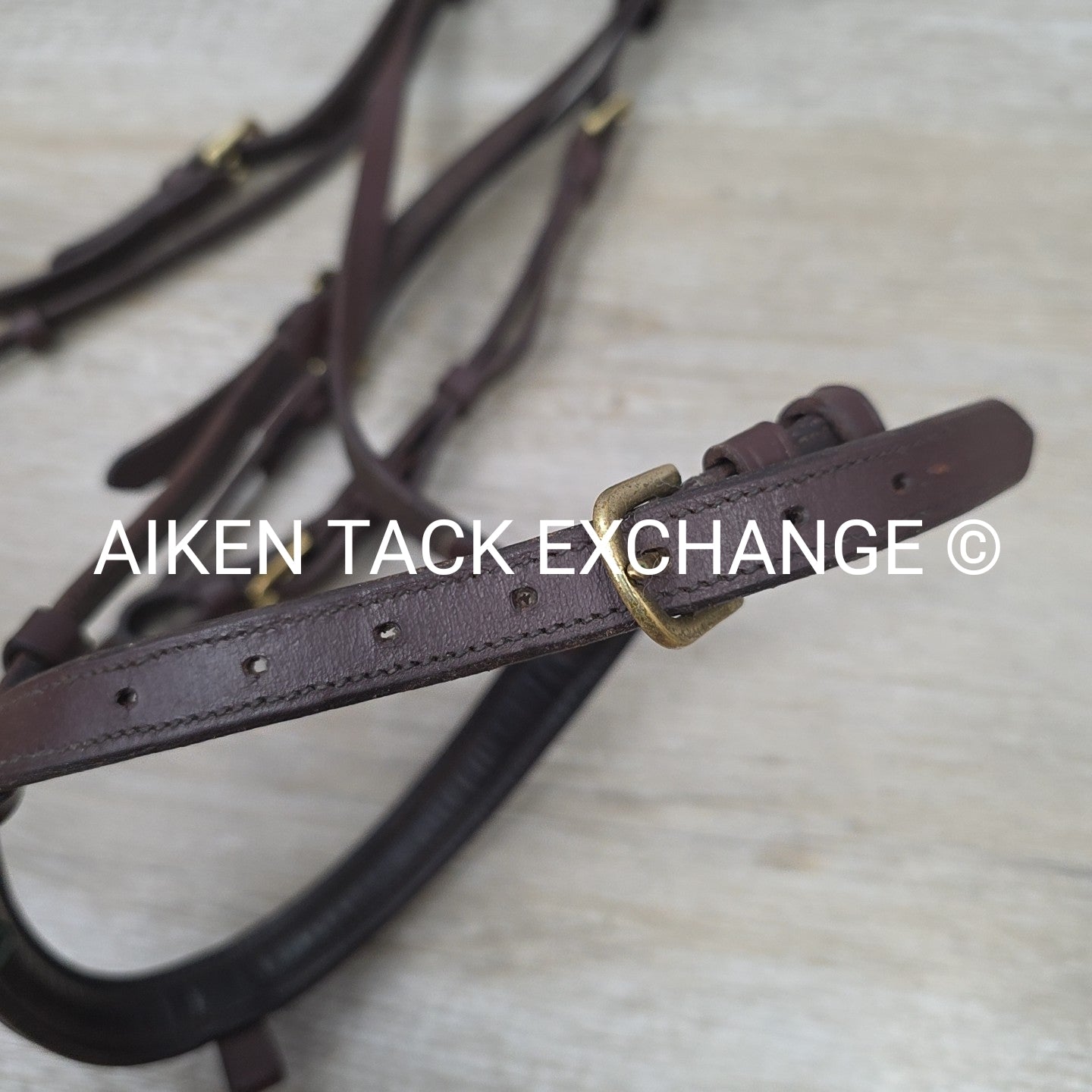 Harmohn Kraft Plain Raised Bridle with Laced Reins, Missing Flash Strap, Brown,