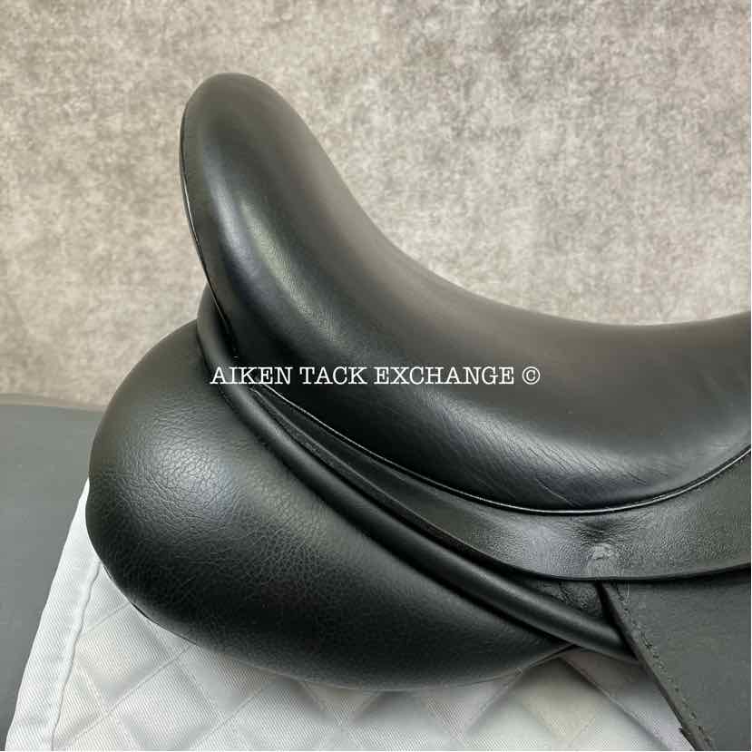 **SOLD** 2016 Custom Saddlery Steffen's Advantage Monoflap Dressage Saddle, 18" Seat, Adjustable Tree, Wool Flocked Panels
