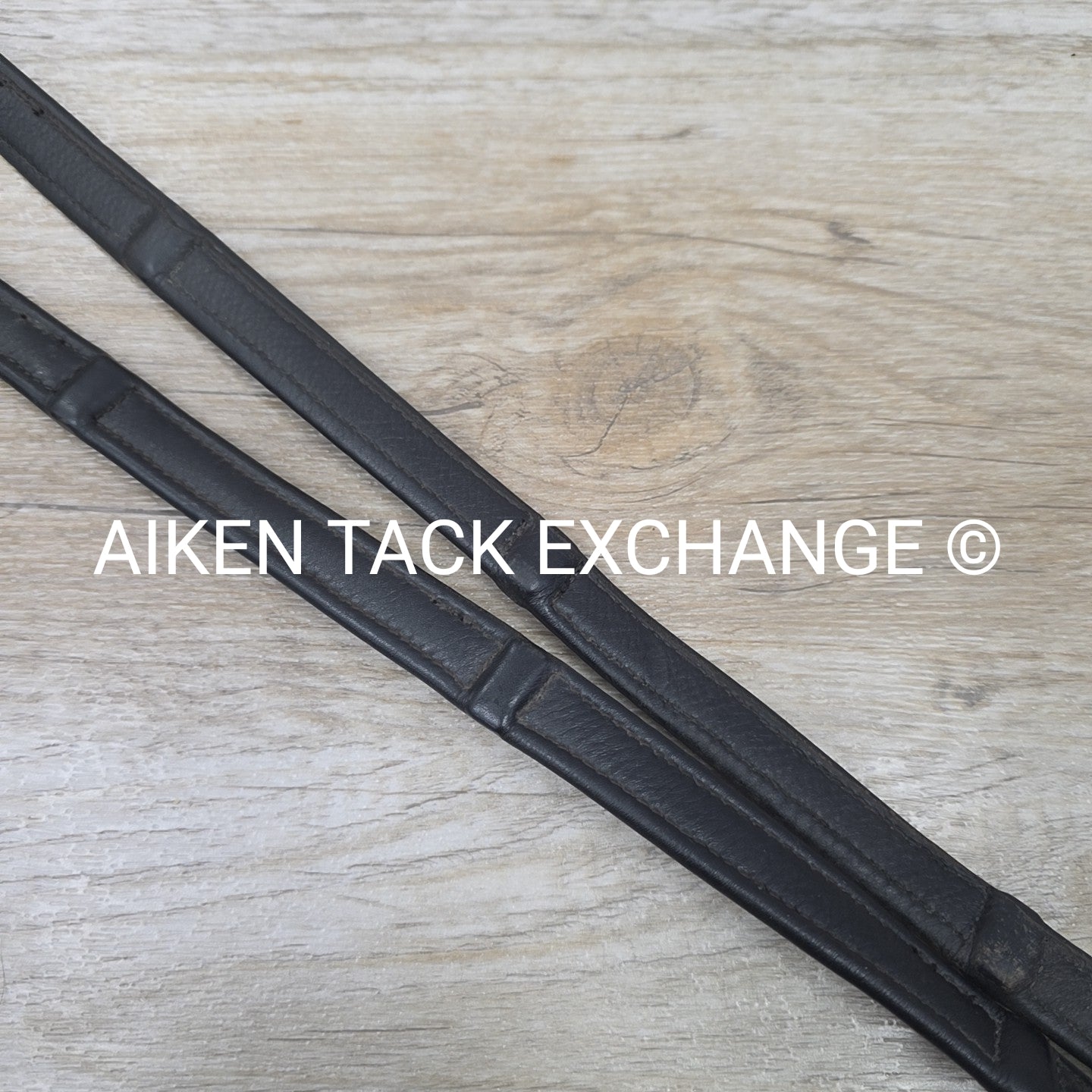 KL Select Red Barn Calf Lined Reins, Black, Size Full