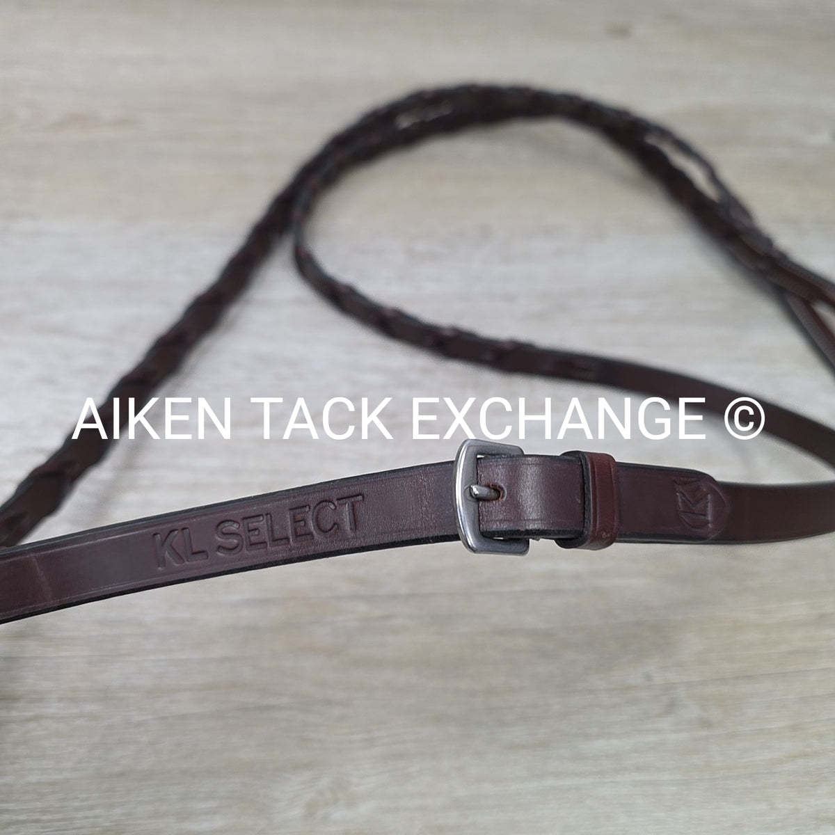 KL Select Hampton Fancy Stitched Bridle with Matching Laced Reins, Brown, Oversi