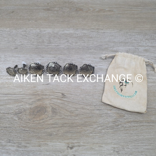 The Posh Ponies Handmade Traditional Saddle Concho Set