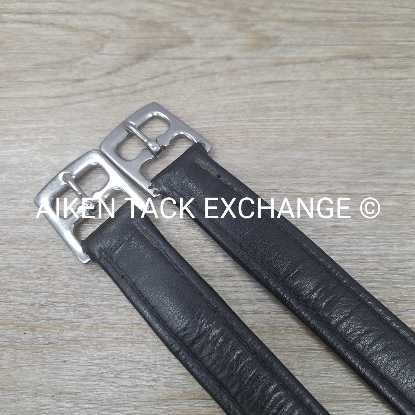 English Stirrup Leathers, Black, 58"
