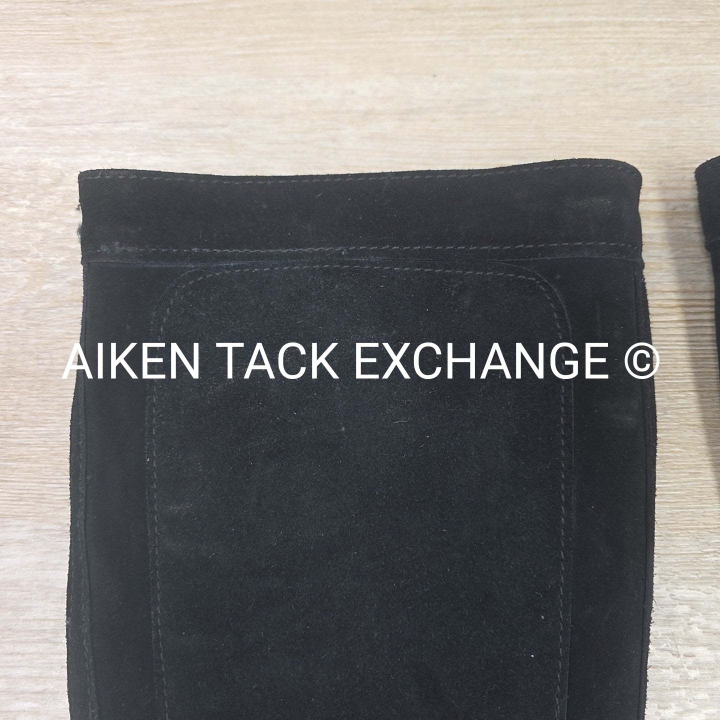 Suede Half Chaps, Black, Size Large