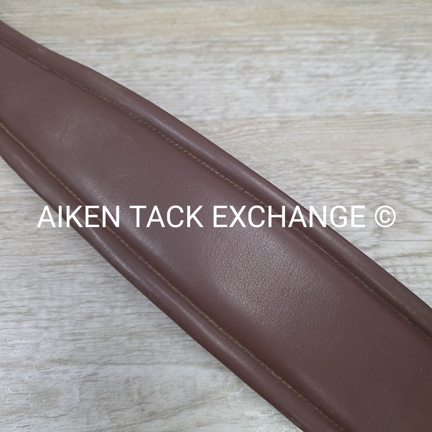 Leather Girth with Single End Elastic, Brown, 52"