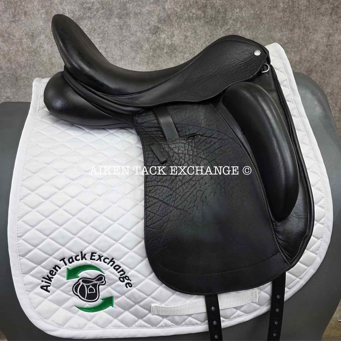 2015 Custom Saddlery Wolfgang Solo Monoflap Dressage Saddle, 17.5" Seat, Adjustable Tree, Wool Flocked Panels