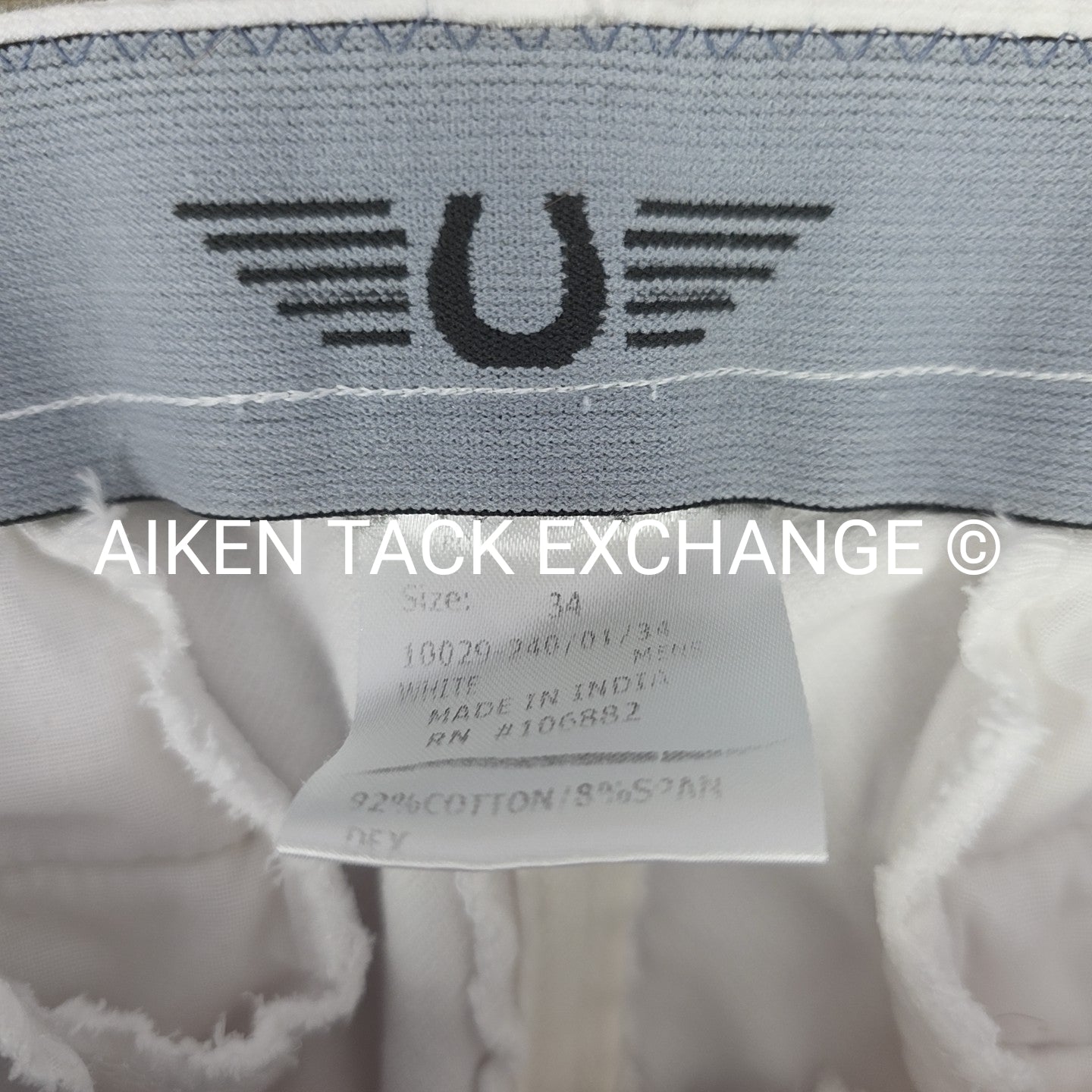 TuffRider Front Zip Cotton Knee Patch Breeches, Men's 34