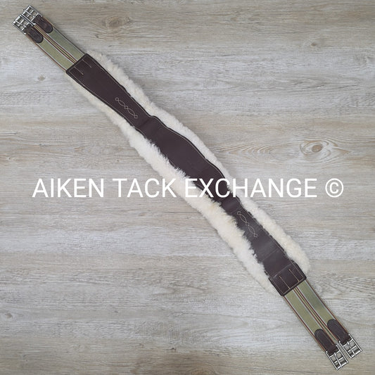 M. Toulouse Leather Girth with Removable Sheepskin, Brown, 50"