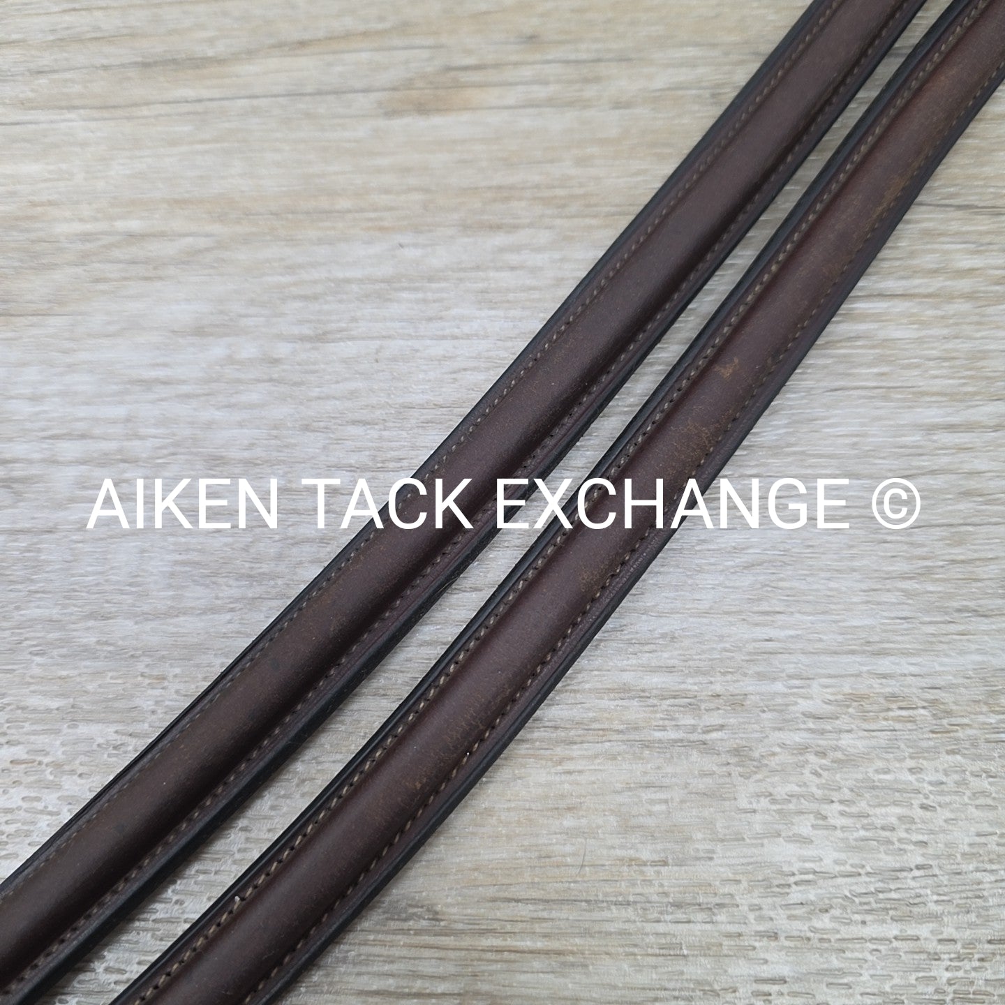 Beval Plain Raised Laced Reins, Brown, 57"
