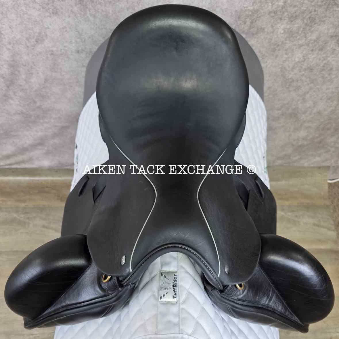 2015 Custom Saddlery Wolfgang Solo Monoflap Dressage Saddle, 17" Seat, Short Flap, Adjustable Tree, Wool Flocked Panels
