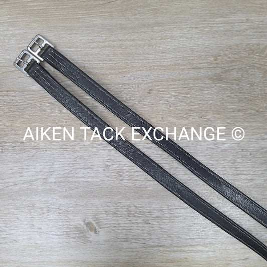 SmartPak Lined Stirrup Leathers, Black, 60"