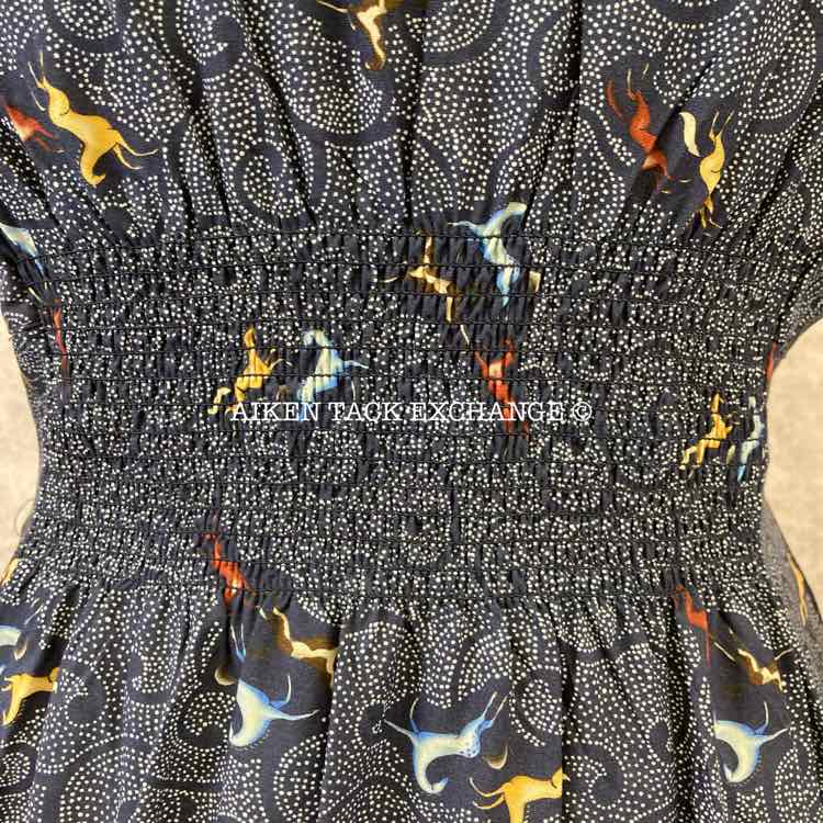 Kerrits EQL Model Button Front Dress, Indigo Starry Horse, Size Small