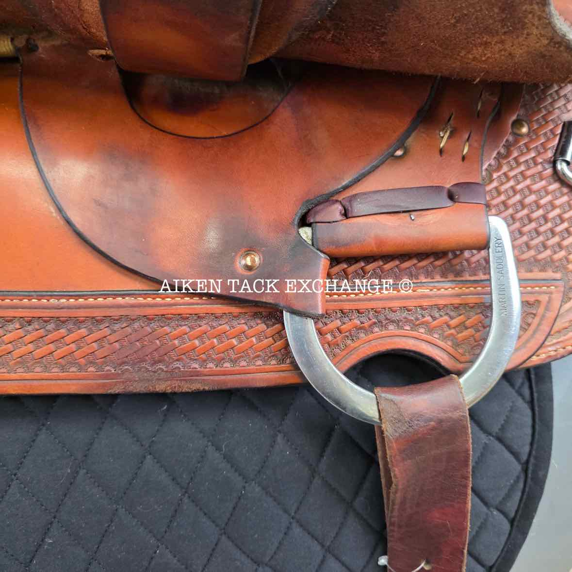 Martin Saddlery Western Saddle, 17.5" Seat, Wide Tree - Full QH Bars