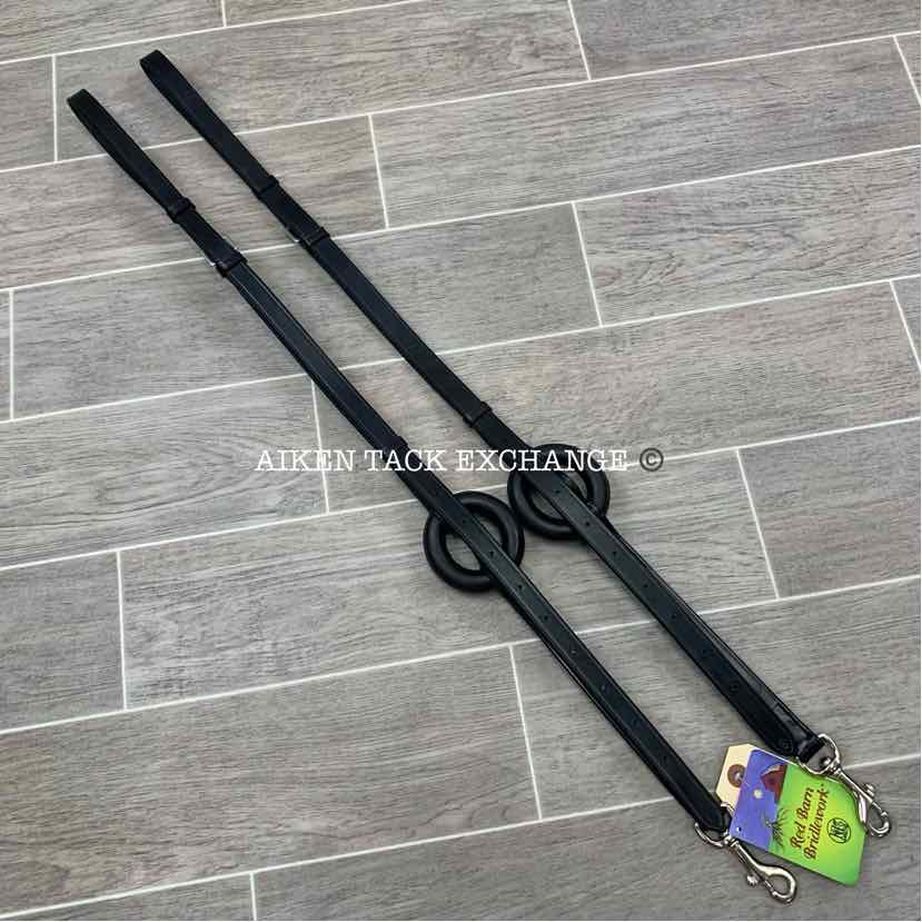 KL Select Red Barn Donut Side Reins, Brand New, Black, Size Full