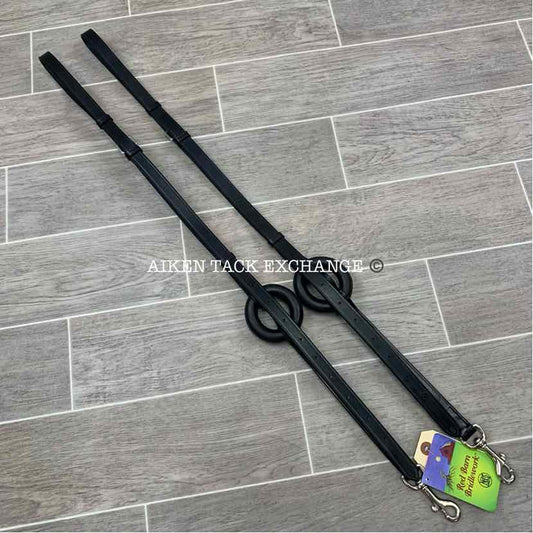 KL Select Red Barn Donut Side Reins, Brand New, Black, Size Full