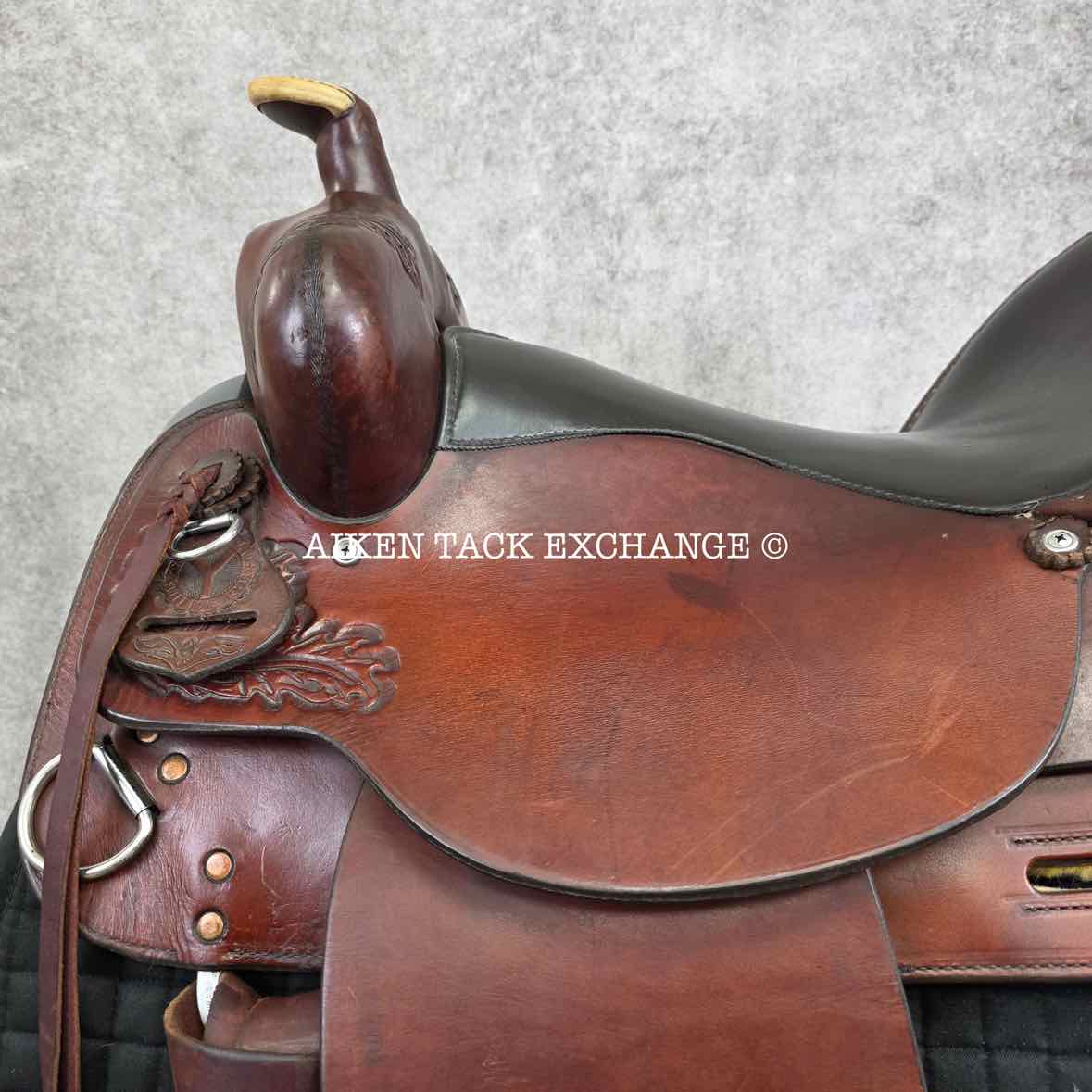 1997 Circle Y 2175 All-Around Western Saddle, 17" Seat, Regular Tree - Semi QH Bars