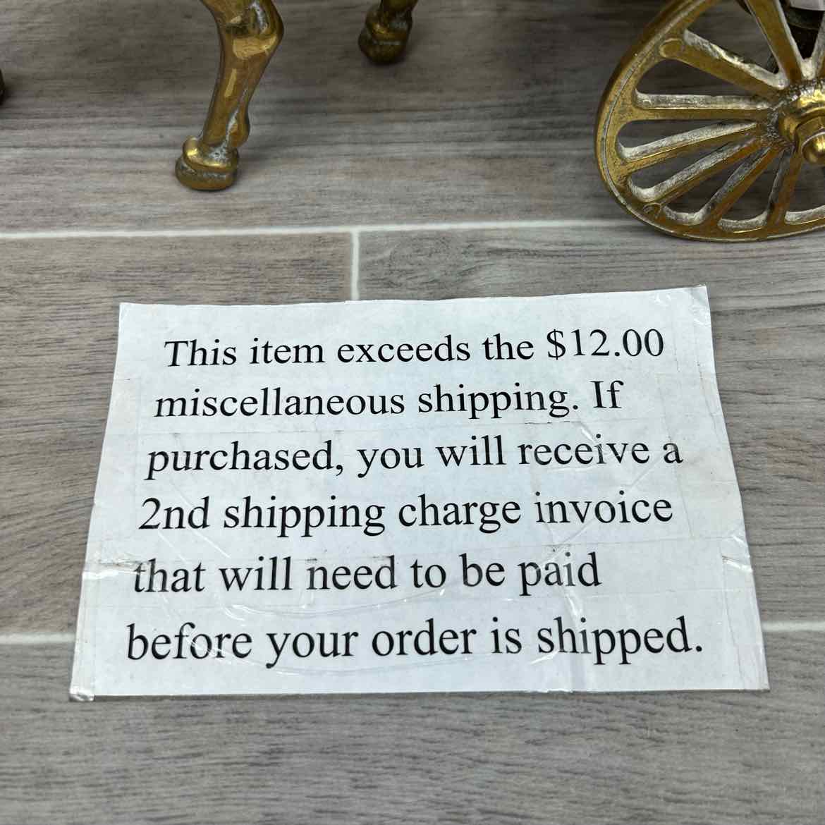 Brass Horse & Buggy Figurine