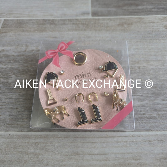 Equestrian Earring Set - 8 Pairs Total