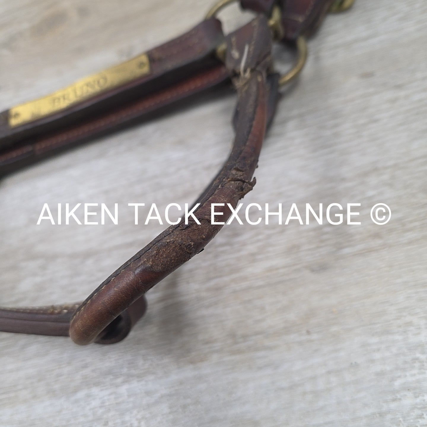 Walsh Triple Stitched Leather Halter, Has Name Plate, Size Cob