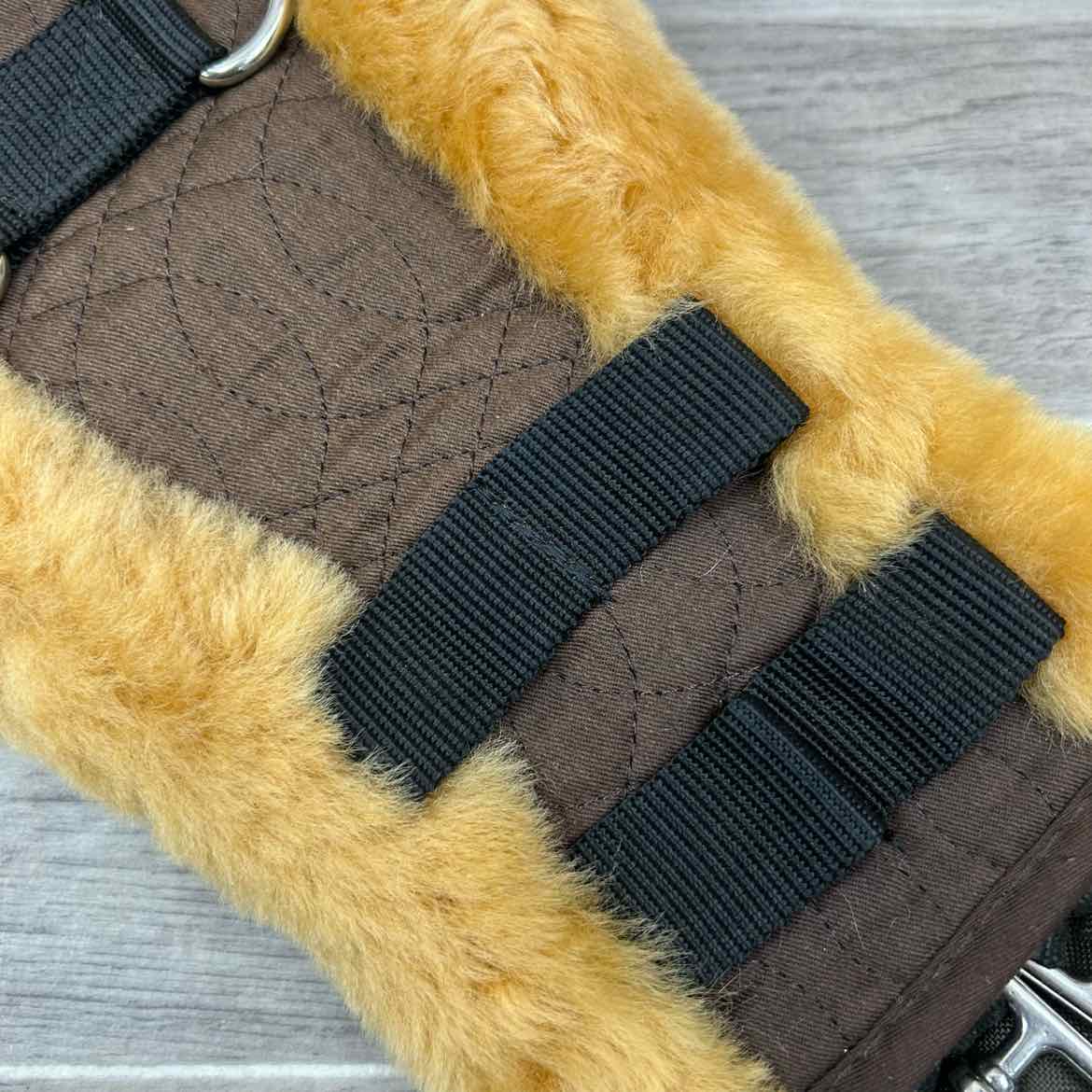 CAS Equestrian Sheepskin Girth, Brown & Tan, 22"