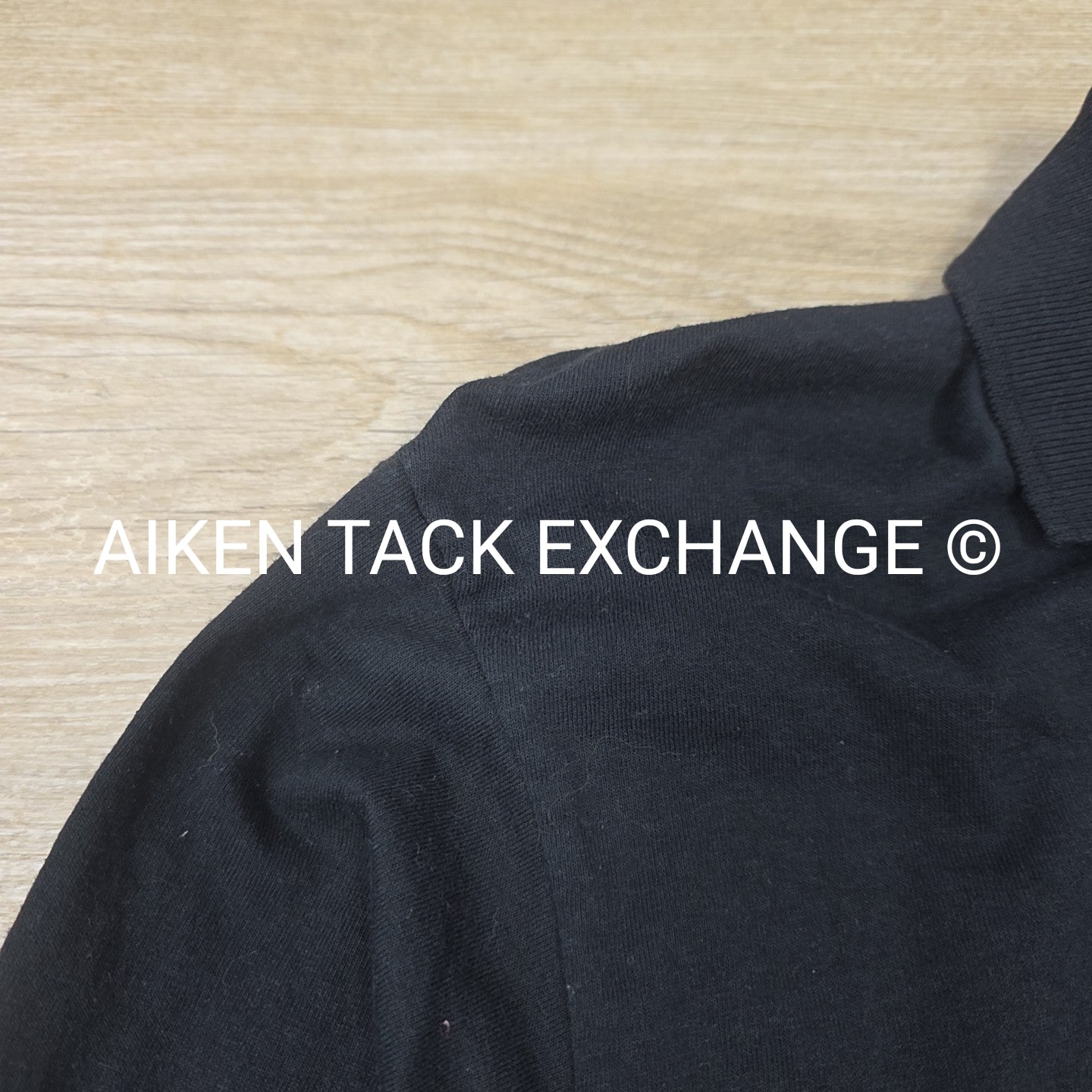 Black Country Long Sleeve Collared Top, Size Medium