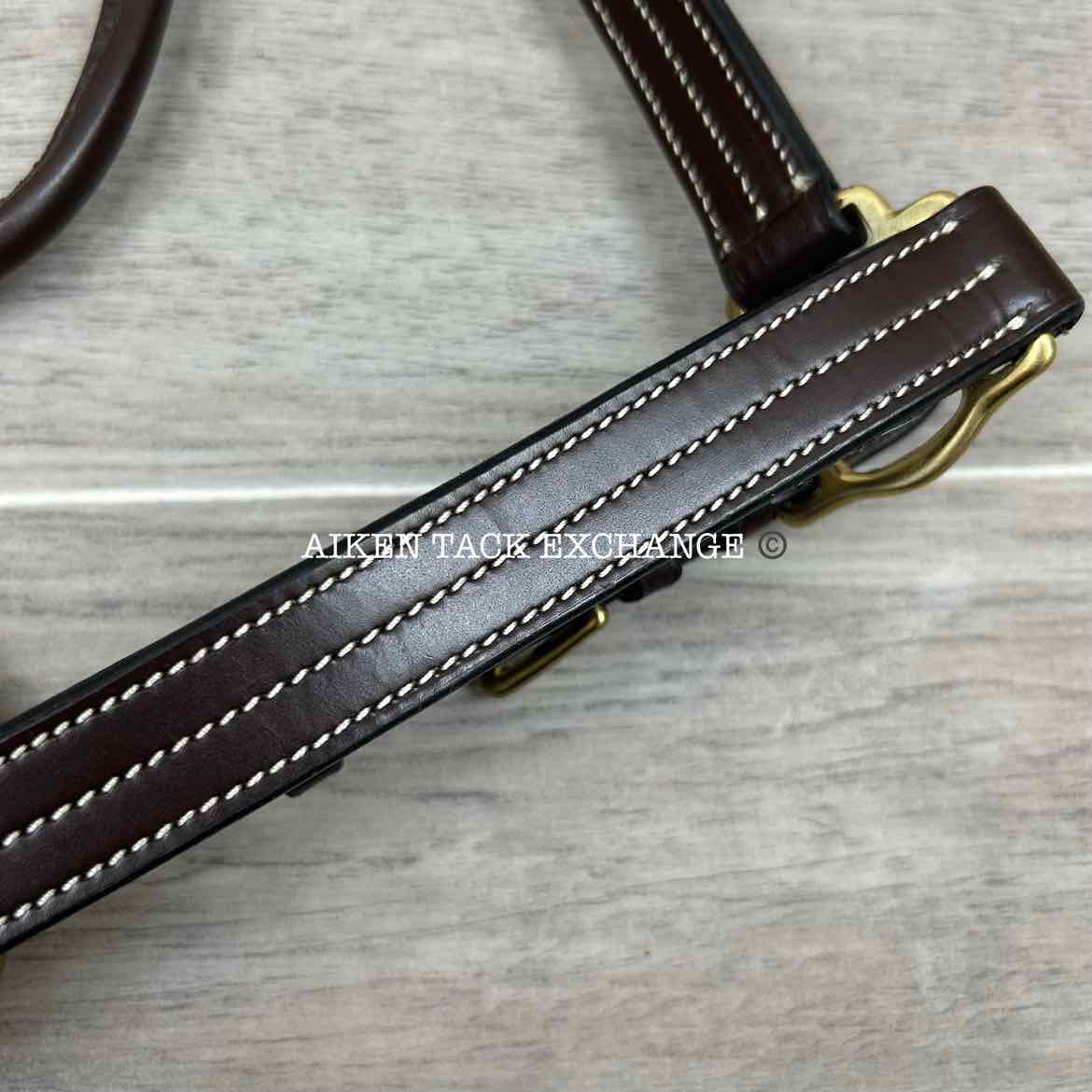 KL Select Black Oak Pine Leather Halter, Brown/Brass, Size Full