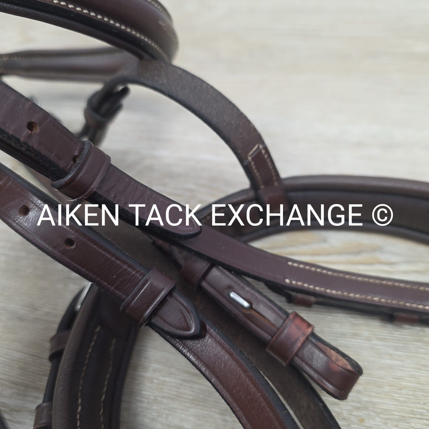 KL Select Red Barn Ocala Fancy Stitched Bridle, No Reins, Size Cob