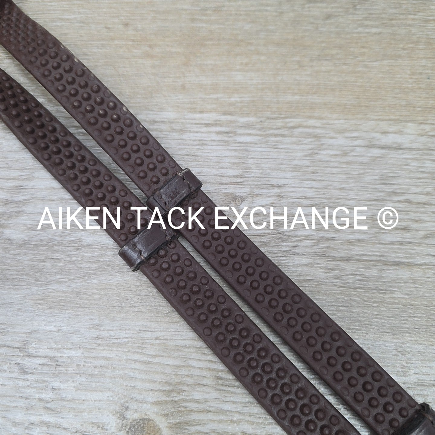 KL Select Black Oak Pebble Grip Reins with Hand Stops, Brown, 54"